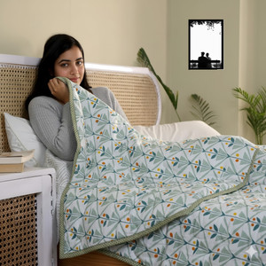 home stylish floral single comforter for  heavy winter microfiber multicolor