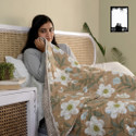 Home Stylish Floral Single Comforter for  Heavy Winter (Microfiber, Brown Green)