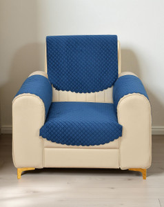 Home Stylish Velvet 1 Seater Sofa Geometric
