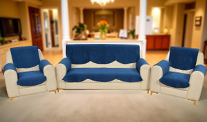 Home Stylish Velvet 311 Seater Sofa Geometric