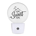 Home Sweet Home Night Lights Plug into Wall LED Dusk to Dawn Plug-in Nightlight Auto Sensor for Bedroom Bathroom Hallway Living Room Boys Girls