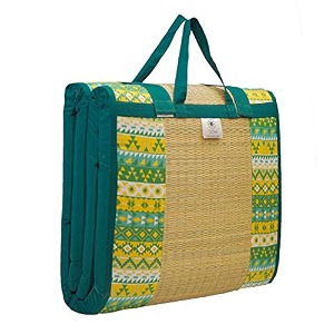 home tex life cotton kora grass cushion sleep healthy easy portable and folding mat 2 x 6 ft -18 mm thickness green south