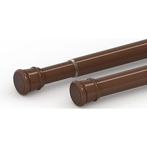 homecloud expandable shower curtain rod extendable room divider without drilling adjustable shower rod sturdy amp rust resistant rod brown pack of 2 extendable- 50 to 80 cm