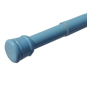 homecloud expandable shower curtain rod extendable room divider without drilling adjustable shower rod sturdy amp rust resistant rod light_blue pack of 1 extendable- 110 to 200 cm
