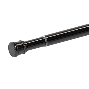 homecloud expandable shower curtain rod extendable room divider without drilling adjustable shower rod sturdy amp rust resistant rod black pack of 1 extendable- 110 to 200 cm