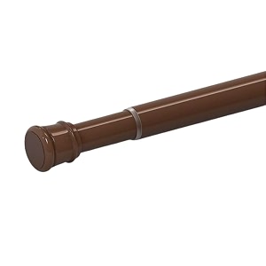 homecloud expandable shower curtain rod extendable room divider without drilling adjustable shower rod sturdy amp rust resistant rod brown pack of 1 extendable- 50 to 80 cm