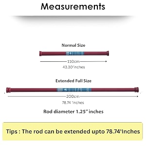 homecloud expandable shower curtain rod extendable room divider without drilling adjustable shower rod sturdy amp rust resistant rod clared pack of 1 extendable- 110 to 200 cm