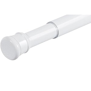 homecloud iron expandable shower curtain rod extendable room divider without drilling adjustable shower rod sturdy amp rust resistant rod white pack of 1 extendable- 110 to 200 cm