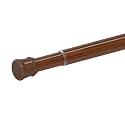 HomeCloud Expandable Shower Curtain Rod, Extendable Room Divider without Drilling, Adjustable Shower Rod, Sturdy &amp; Rust Resistant Rod (Wood_Brown Pack Of 1, Extendable- 70 to 120 Cm)