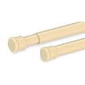 HomeCloud Expandable Shower Curtain Rod, Extendable Room Divider without Drilling, Adjustable Shower Rod, Sturdy &amp; Rust Resistant Rod (Beige Pack Of 2, Extendable- 50 to 80 Cm)
