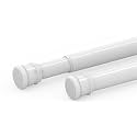 HomeCloud Expandable Shower Curtain Rod, Extendable Room Divider without Drilling, Adjustable Shower Rod, Sturdy &amp; Rust Resistant Rod (White Pack Of 2, Extendable- 110 to 200 Cm)