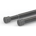 HomeCloud Expandable Shower Curtain Rod, Extendable Room Divider without Drilling, Adjustable Shower Rod, Sturdy &amp; Rust Resistant Rod (Wood_Grey Pack of 2, Extendable- 140 to 260 Cm)