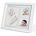 HomeCloud Footprint Hand PrintBaby Photo Frame Ink Pad Picture Frame Baby Shower Baby Memories Baby Gift Baby Foot Print Hand &amp; Foot Print Photo Frame Child New Born Baby (Cly_White)