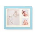 HomeCloud Footprint Hand PrintBaby Photo Frame Ink Pad Picture Frame Baby Shower Baby Memories Baby Gift Baby Foot Print Hand &amp; Foot Print Photo Frame Child New Born Baby (Cly_Blue)