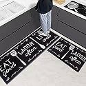 HomeCloud Kitchen mat 6mm Fruit Printed Thick Anti Slip, Washable, Big Size, Printed, Designer Folding Kitchen Mat for Floor Home Bedroom - Black, Standard Size (40 x 120 cm 40 x 60 cm)