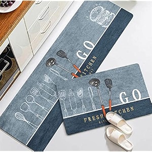 homecloud rectangular kitchen mat  floor mat  door mat anti-slip softwashable printed designer for floor kitchen room 6 mm thick 41 x 122 cm 41 x 61 cm velvet