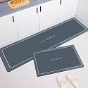 HomeCloud Rubber Kitchen Mats for Floor Set of 2 Pcs | Non-Skid, Soft Absorbent Rugs for Kitchen, Laundry, and Hallway | 120x40cm, 40x60cm| 4mm Thickness (Kitchen_Blue)