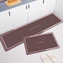 HomeCloud Rubber Kitchen Mats for Floor Set of 2 Pcs | Non-Skid, Soft Absorbent Rugs for Kitchen, Laundry, and Hallway | 120x40cm, 40x60cm| 4mm Thickness (Kitchen_Wine)