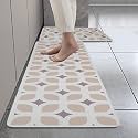 HomeCloud Rubber Kitchen Mats for Floor Set of 2 Pcs | Non-Skid, Soft Absorbent Rugs for Kitchen, Laundry, and Hallway | 120x40cm, 40x60cm| 4mm Thickness | Yellow_Star