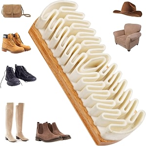 homecloud tpr suede brush for shoe cleaning dry-brushing dust removal magic silicone wood brush for suedenubuckleather shoes bags and clothes 1pc