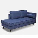 Calleros Right arm Chaise Lounger Settee for livingroom Bedroom Office Hotel (Blue)