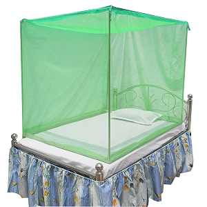 homecute single bed cotton edge traditional mosquito net 6 x 4 ft one colour green