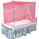 Homecute Single Bed Cotton Edge Traditional Mosquito Net 6 X 4 ft (One Colour Red)