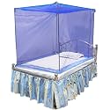 Homecute Single Bed Cotton Edge Traditional Mosquito Net 6 X 4 ft (One Colour Blue)