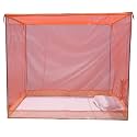 Homecute Single Bed Cotton Edge Traditional Mosquito Net 6 X 4 ft (One Colour Orange)
