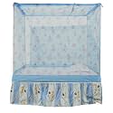 Homecute Single Bed Cotton Edge Traditional Mosquito Net 6 X 4 ft (Printed Blue)