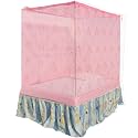 Homecute Single Bed Cotton Edge Traditional Mosquito Net 6 X 4 ft (Printed Light Pink)
