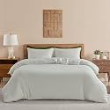 Homed този Duvet Cover King Size 210 TC Cotton Comforter Cover with Ties | Quilt Cover Super King Bed (108 x 120 In) Light Grey Solid