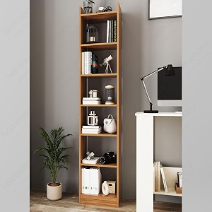 homeeasy 6-tier engineered wood bookshelf  multipurpose storage rack amp organizer stand for home office living room or bedroom bs-5 69x30x11cm brown