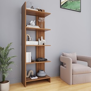 homeeasy-bs-14 modern 5-tier engineered wood bookshelf  multipurpose storage rack amp organizer stand for home office living room or bedroom137x46x255