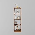 homeeasy Modern 4-Tier Wooden Bookshelf | Freestanding Storage Rack for Home &amp; Office | Brown Finish, DIY Installation