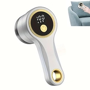 homeessentials electric lint remover - rechargeable portable led fabric shaver for sweaters and pilling removal white