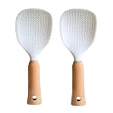 HomeEssentials Silicone NonStick Rice Spoon- Vertical Rice Shovel/Cooking Spoon/Standing Storage Rice Spatula/Perfect for Serving Rice, and Mashed Potatoes/Durable &amp; Easy to Clean (Pack of 2)