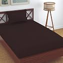 Homefab India 160 TC Stripe Glace Cotton Single BedSheet with 1 Pillow Cover - Brown