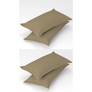 homefab india 4 piece stripe glace cotton pillow covers - beige