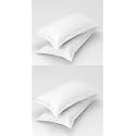 Homefab India 4 Piece Stripe Glace Cotton Pillow Covers - White