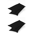 Homefab India 4 Piece Stripe Glace Cotton Pillow Covers - Black
