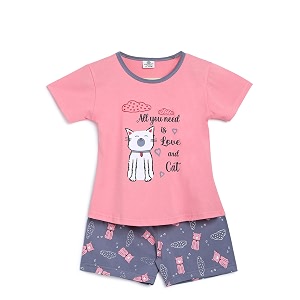 HOMEGROWN Girls Cotton Nightsuits