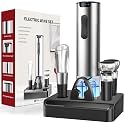 HomeHacks Electric Wine Opener, Automatic Wine Opener with Foil Cutter, Vacuum Stopper, Pourer, Rechargeable Wine Bottle Opener - Party Favor, Christmas Gift for Wine Lover