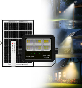 homehop solar flood lights outdoor waterproof 50w wireless led wall lamp for home garden solar light set wall mounted pack of 1