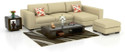 Homeify Cherry 4 Seater L Shape Sofa for Living Room with Footstool Fabric 4 Seater  Sofa (Finish Color - Beige, DIY(Do-It-Yourself))