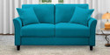Homeify Silvino Fabric 2 + 1 Sofa Set (Turquoise, Pre-assembled)