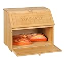HOMEKOKO Vintage Double Layer Large Bread Box, Retro Design, Natural Bamboo