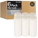 HomeLights Pillar Candles - 2.7x8 inch | 80 Hours Burning, 6 Count - White Unscented Smokeless European Pillar Candles - Perfect for Wedding, Parties, Spas, Home Gatherings and Dinner