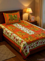 Homeline Cotton Single Flat 104 TC Printed 1 Bedsheet with 2 Pillow Covers