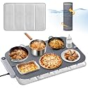 Homelove Warming Mat for Food - Electric Warming Tray with 7-Level Temp Settings &amp; 6 Hours Timer, Full Surface Graphene Heating, Waterproof Dishwasher-Friendly Food Warmer for Parties, Kitchen (Grey)